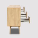 Ver imagem 7 de Balcão Alia 2 Portas 3 Gavetas 100 % MDF Pés de Madeira 135 cm X 36 cm Tauari - Telinha Rattan