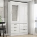 Ver imagem 3 de Guarda Roupa Roupeiro Sevilha 2 Portas de Correr 1 Espelho 6 Gavetas Carioca Branco