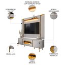 Ver imagem 3 de Painel Tv 75 Pol Marina e Rack com Led 180cm Ricky Off/naturalle B02 - Mpozenato