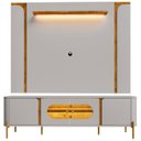 Ver imagem 4 de Painel Tv 75 Pol Marina e Rack com Led 180cm Ricky Off/naturalle B02 - Mpozenato