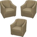 Ver imagem 1 de Kit 3 Poltronas Decorativas Para Sala De Espera Recepção Escritório Consultório Suede