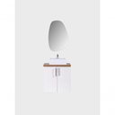 Ver imagem 6 de Gabinete para Banheiro com Cuba e Espelho Organico 60cm Mdf Freijo com Branco Paris - On Móveis