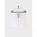 Ver mais imagens de Gabinete para Banheiro com Cuba e Espelho Organico 60cm Mdf Freijo com Branco Paris - On Móveis