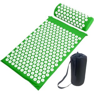Relaxamento Total: Tapete e Travesseiro de Acupressão Acupress Brasil 68x42 Cm - Verde