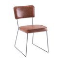 Ver imagem 1 de Cadeira de Jantar Decorativa Base Aço Preto Luigi PU Caramelo - Gran Belo