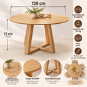 Ver imagem 7 de Kit Mesa de Jantar Redonda 130cm Tampo Giratório 6 Cadeiras Estofadas Encosto Tela Carvalho Rose/Ter