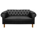 Ver imagem 3 de Sofá Chesterfield 2 Lugares Pés Luís Xv Capitonê Corino Preto:corino Preto