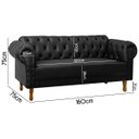 Ver mais imagens de Sofá Chesterfield 2 Lugares Pés Luís Xv Capitonê Corino Preto:corino Preto