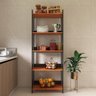 Armario Multiuso Organizador para Cozinha com Prateleiras Preto-nature Preto-nature - 2