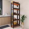 Armario Multiuso Organizador para Cozinha com Prateleiras Preto-nature Preto-nature - 4