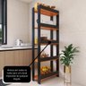 Armario Multiuso Organizador para Cozinha com Prateleiras Preto-nature Preto-nature - 8