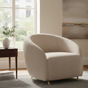 Ver imagem 5 de Poltrona Decorativa Orgânica Luxo Recepção Nuvem - Zahav:bouclê/bege