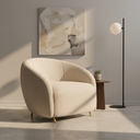 Ver imagem 3 de Poltrona Decorativa Orgânica Luxo Recepção Nuvem - Zahav:bouclê/bege