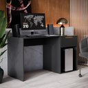Ver imagem 2 de Escrivaninha Flow Quarto Escritorio 1 Gaveta Preto