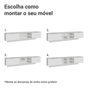Ver imagem 7 de Rack Suspenso para TV até 80 Polegadas 218 cm 2 Portas Branco Stella Madesa