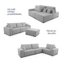 Ver imagem 5 de Sofá Modular Kavak 5 Lugares 331cm Cinza Bouclê King House