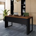 Ver imagem 2 de Mesa Escrivaninha para Escritório Home Office 150x60cm SAT1561 Cor Nogal/Preto - Web Office