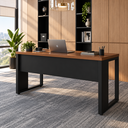 Ver imagem 1 de Mesa Escrivaninha para Escritório Home Office 150x60cm SAT1561 Nogal/Preto - Gebb Work
