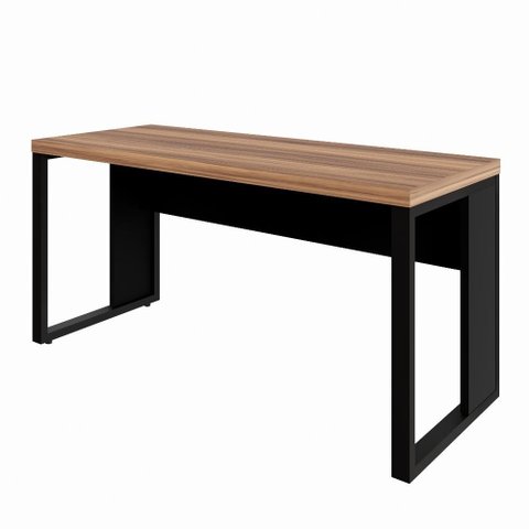 Mesa Escrivaninha para Escritório Home Office 150x60cm SAT1561 Cor Nogal/Preto - Web Office
