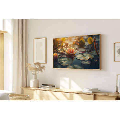 Quadro Decorativo N°170 70x40cm - Panorâmico Botânico - Flor de Lótus - Rollflex