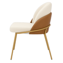 Ver imagem 5 de Cadeira Poltrona Decorativa Nuvem Premium Orgânico:bouclé Off White Courino Sintético Marrom