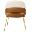 Ver imagem 7 de Cadeira Poltrona Decorativa Nuvem Premium Orgânico:bouclé Off White Courino Sintético Marrom