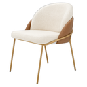 Ver imagem 4 de Cadeira Poltrona Decorativa Nuvem Premium Orgânico:bouclé Off White Courino Sintético Marrom