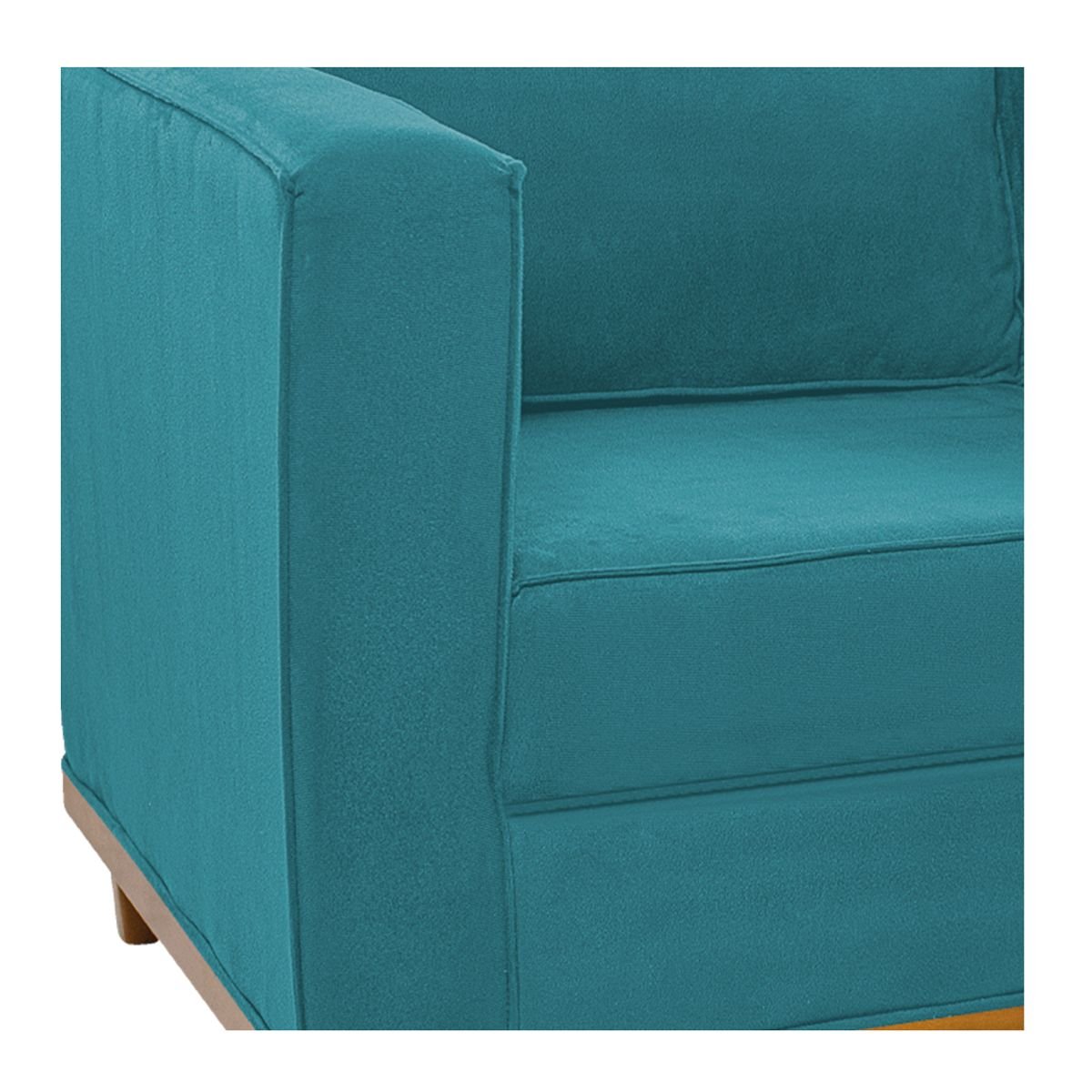 Sofá 2 Lugares Europa Suede Azul Turquesa ADJ Decor - 7