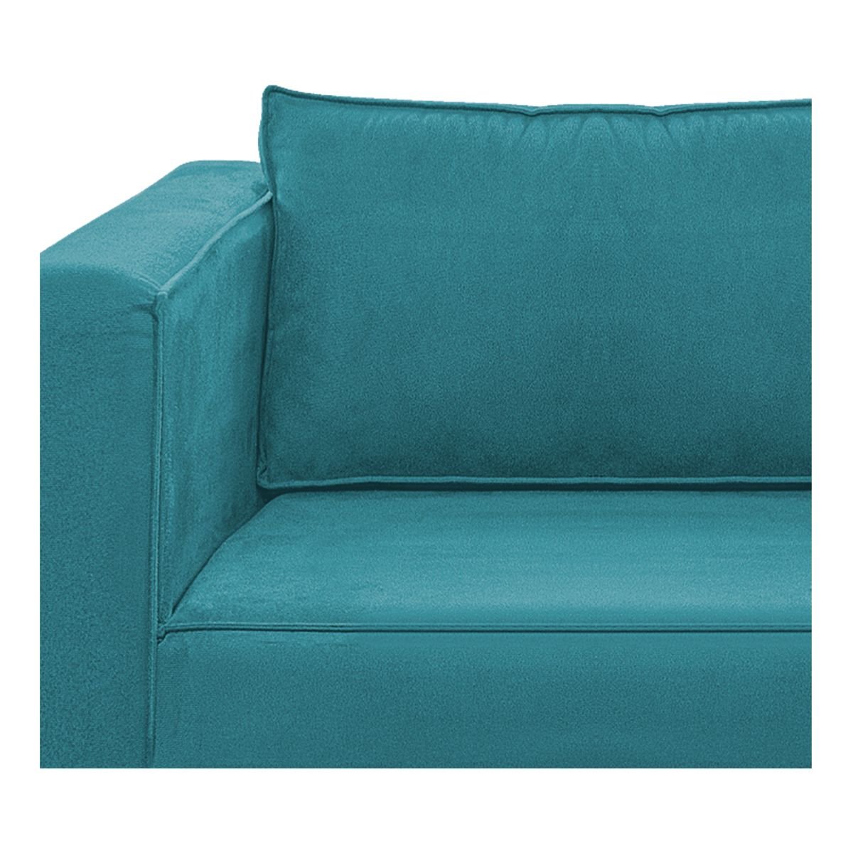 Sofá 2 Lugares Europa Suede Azul Turquesa ADJ Decor - 6