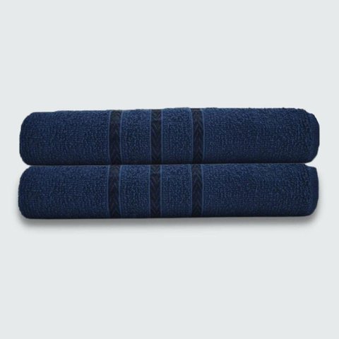 Toalhas P/ Secar Pet 2 Peças Beka 70x125 Cm 100% Algodão Azul Marinho