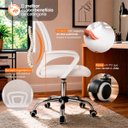Ver imagem 4 de Kit 2 Cadeiras Begônia Ergonômica Tela Mesh Apoio Lombar até 120kg Branco