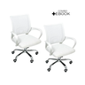 Kit 2 Cadeiras de Escritório Begonia Mesh Ergonômico Branco + E-book - 2