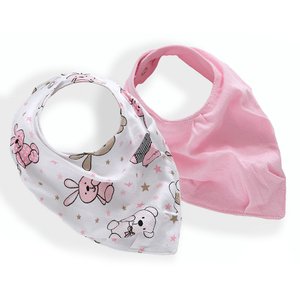 Kit Babador 2 Peças Bichinhos Rosa Vivaldi Baby