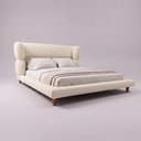Ver imagem 1 de Cama Box Base King com Cabeceira Mochi 193x203 Estofada Orgânica Japonesa Linho Bege - Desk Design