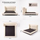 Ver imagem 4 de Cama Box Base King com Cabeceira Mochi 193x203 Estofada Orgânica Japonesa Linho Bege - Desk Design