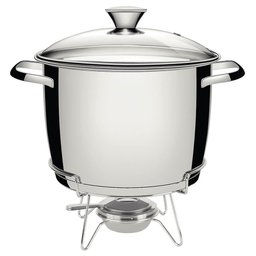 Rechaud Tramontina Allegra em Aço Inox Fundo Triplo com Fogareiro e Tampa de Vidro 7,8 L 65650684 - 1