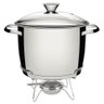 Rechaud Tramontina Allegra em Aço Inox Fundo Triplo com Fogareiro e Tampa de Vidro 7,8 L 65650684 - 1