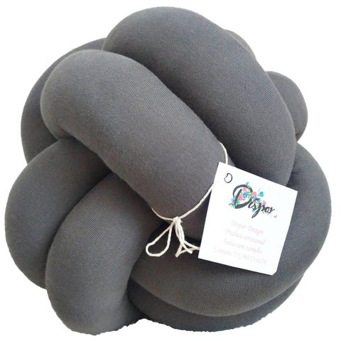 Almofada de nó Escandinavo Cinza