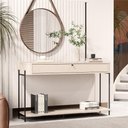 Ver imagem 2 de Aparador Buffet Sala Tucupí com 1 Gaveta e Pés de Metal Off White/preto