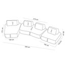 Ver imagem 3 de Sofá 6 Lugares com Chaise para Sala de Estar Living 435cm Shape T03 Veludo Bege - Lyam Decor