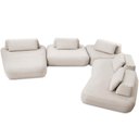 Ver imagem 5 de Sofá 6 Lugares com Chaise para Sala de Estar Living 435cm Shape T03 Veludo Bege - Lyam Decor
