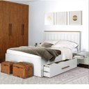 Ver imagem 1 de Base Box Casal 2 Gavetas 2 Mesa de Cabeceira Mônaco Tebarrot