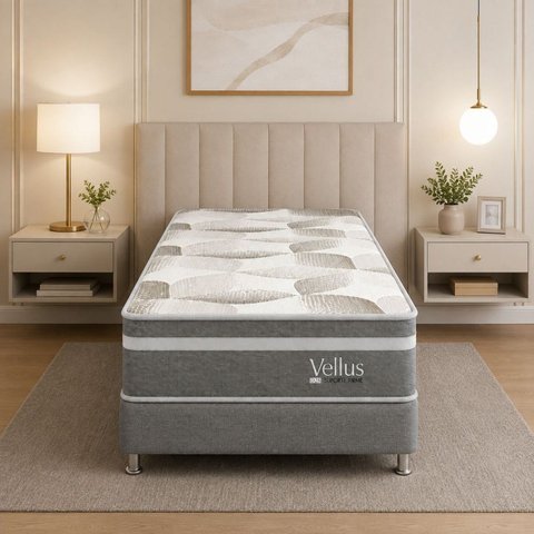Colchão Solteiro Sr Life Vellus Ii Espuma D28 88x188x27cm Cinza