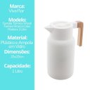 Ver imagem 6 de Garrafa Térmica Wood Fashion Branca Cabo Madeira Santorini 1 Litro - Viva Flor