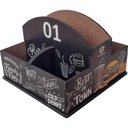 Ver imagem 2 de 25 Suportes Porta Guardanapos e Sachês de Mesa Mdf Burger para Lanchonete 1 Ao 25 Numerados