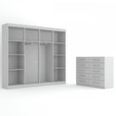 Ver imagem 6 de Quarto de Casal Ele e Ela Closet 8 Prateleiras Cômoda 10 Gavetas Branco - Panorama Móveis