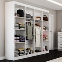 Ver imagem 5 de Quarto de Casal Ele e Ela Closet 8 Prateleiras Cômoda 10 Gavetas Branco - Panorama Móveis