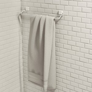 Porta Toalha Duplo - Linha Premium Decotec Branco
