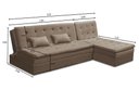 Ver imagem 2 de Sofá Cama King 5 Lugares 2,70m Agnes Suede Rover & Beato