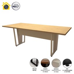 Mesa de Reunião Escritório Pés Metal 200cm F5 Office - 3